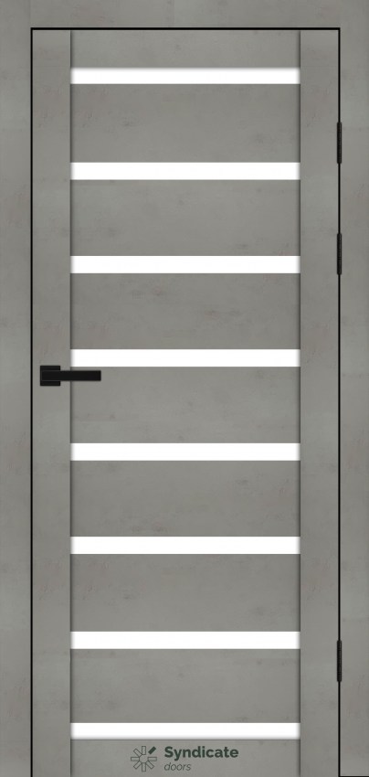 Двері Syndicat Doors PVC 103 Бетон світлий сатинове скло